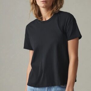 American Giant Black Crew Neck T Shirt Made in USA Size Large Mens Womens